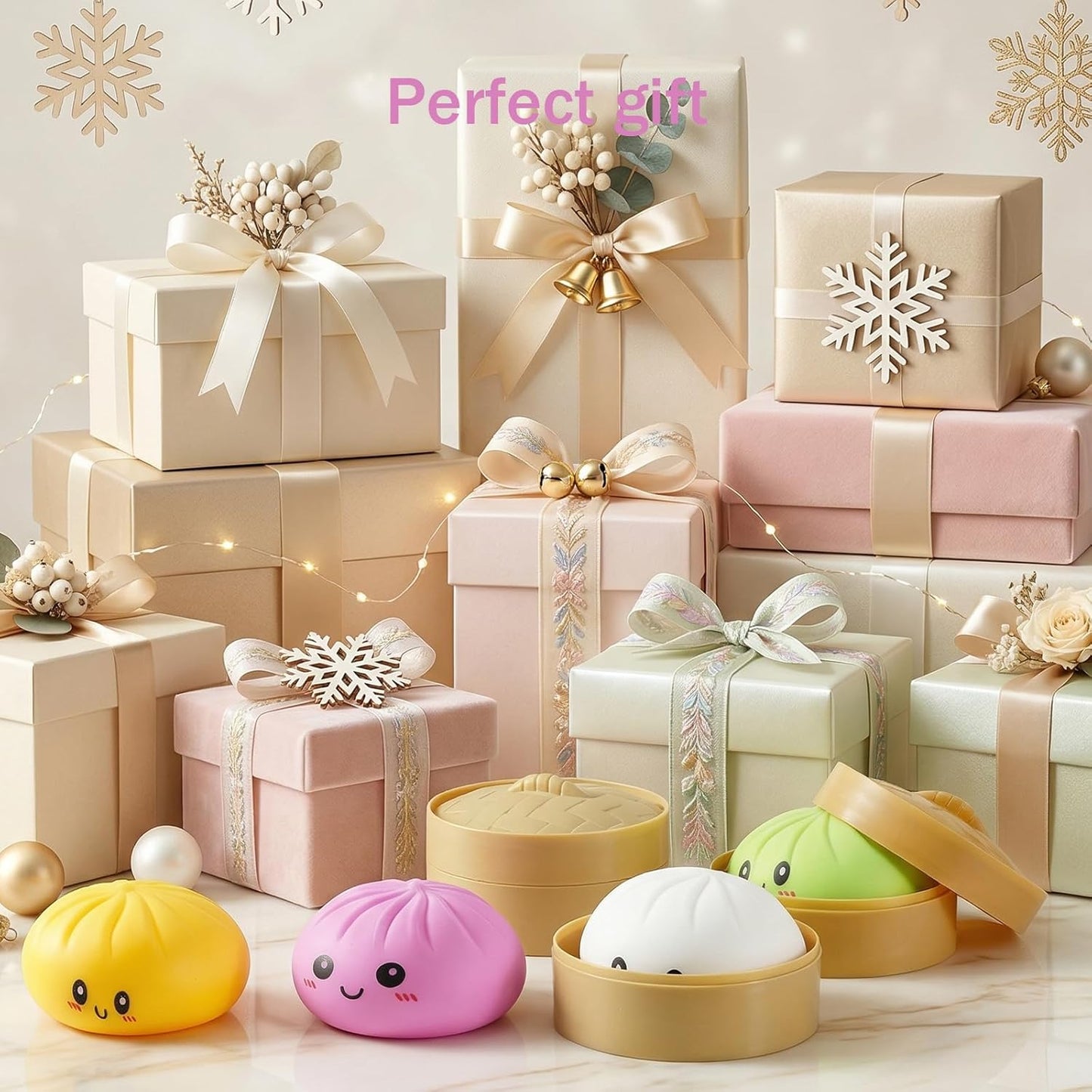 Dumpling Squishy Toys, Giant Dumpling Squishy Mystery Box, Colorful Squishies Dumplings Stress Balls Toy, Stocking Stuffers with Food Steamer Stretchy Desk Toy (Blue)