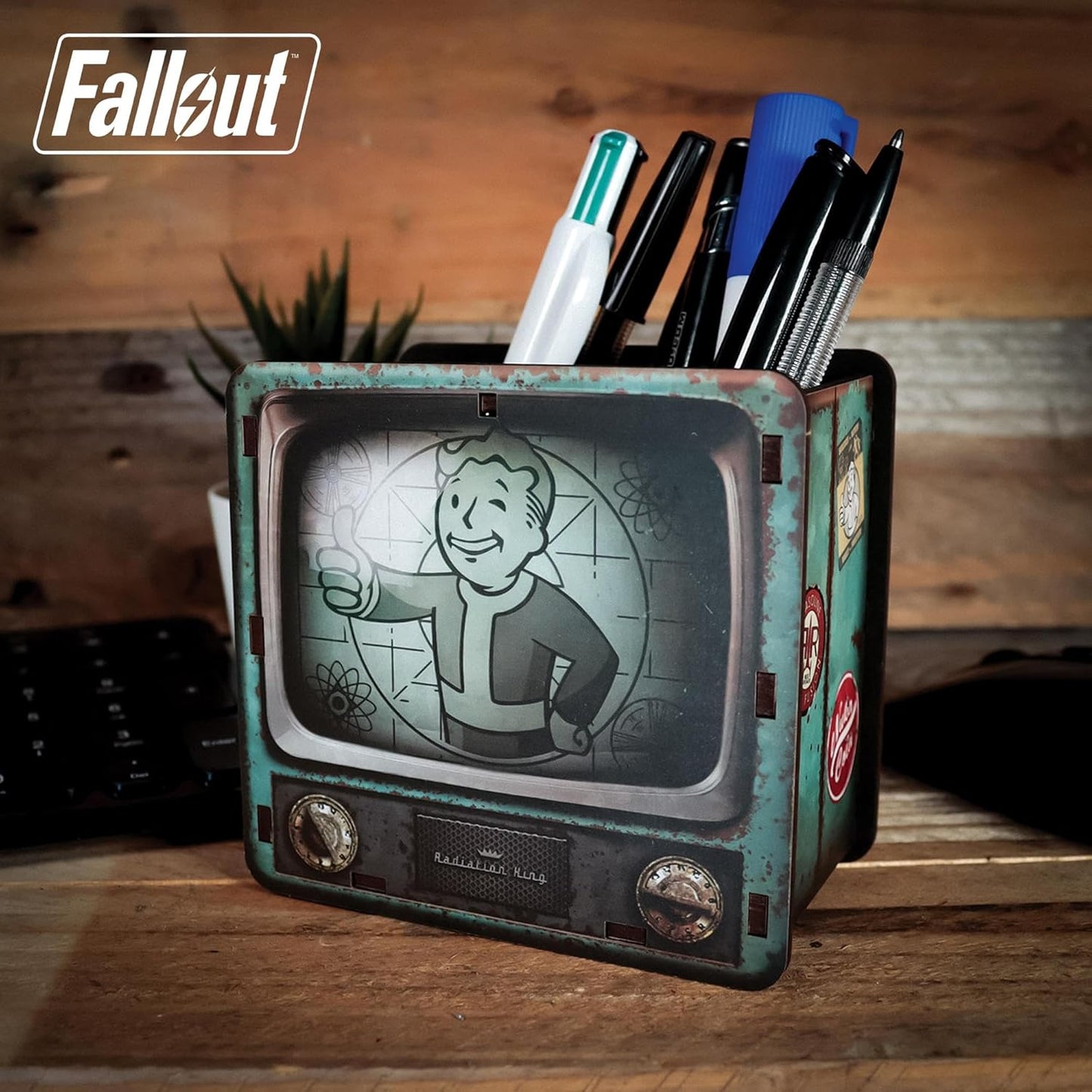 Fallout Vault-Tec MDF Desk Organizer | 4 X 4.5 X 2.5 Inches