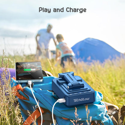 Gifts for Men Women Foldable Cellphone Stand with Bluetooth Speaker and Charging Function 360° Rotatable Phone Stand Birthday Gift Idea for Mom Dad Cool Tech Gifts-Blue