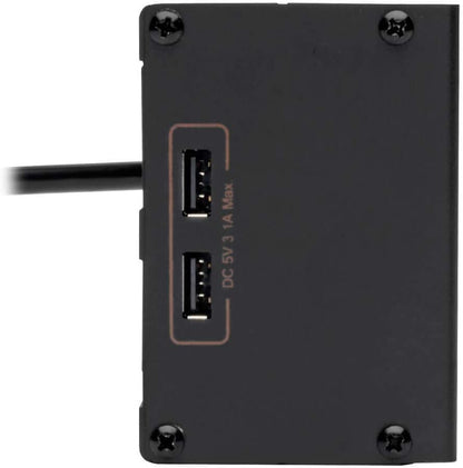 Isobar 6 Outlet Surge Protector Power Strip with 2 USB Charging Ports,10Ft Long Cord, Right-Angle Plug, Metal, 3840 Joules,Lifetime Limited Warranty & $50K Insurance (Ibar6Ultrausbb)Black