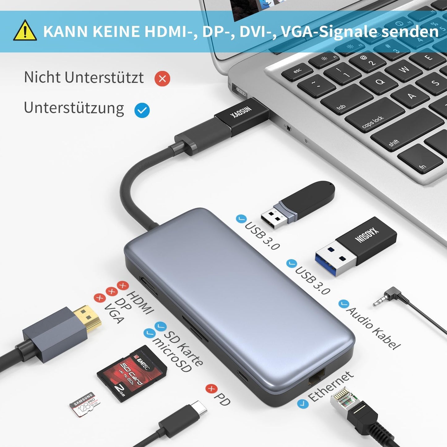 [10Gbps] USB C Female to USB Male Adapter (2-Pack), 3.1 USB a to C Adapter, One-Sided Superspeed Data Sync & 100W Fast Charging for Iphone 17/16 plus Pro Max, Laptop, Charger, Quest Link, Etc.