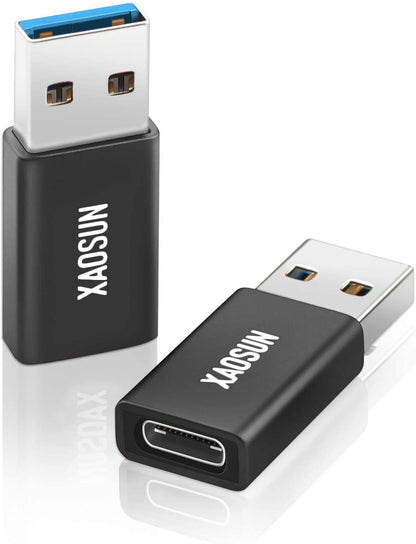 [10Gbps] USB C Female to USB Male Adapter (2-Pack), 3.1 USB a to C Adapter, One-Sided Superspeed Data Sync & 100W Fast Charging for Iphone 17/16 plus Pro Max, Laptop, Charger, Quest Link, Etc.