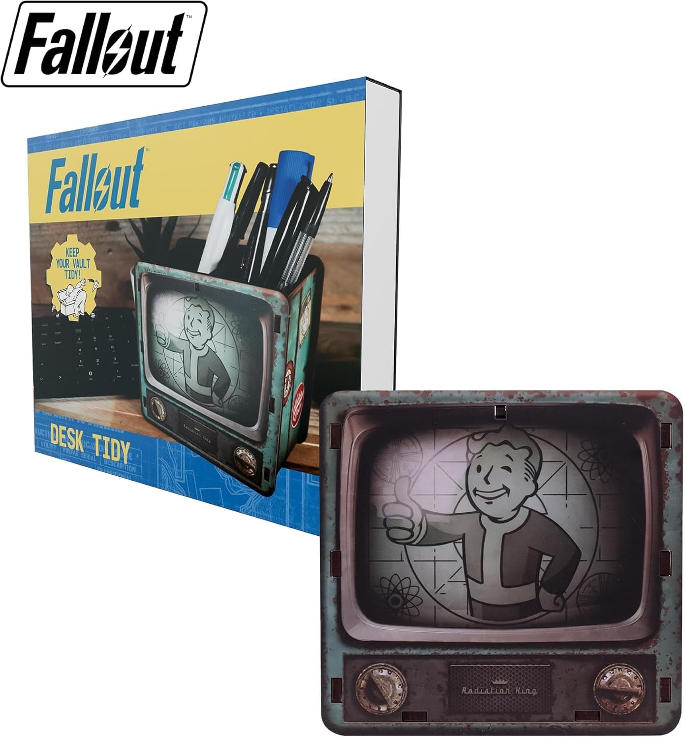 Fallout Vault-Tec MDF Desk Organizer | 4 X 4.5 X 2.5 Inches
