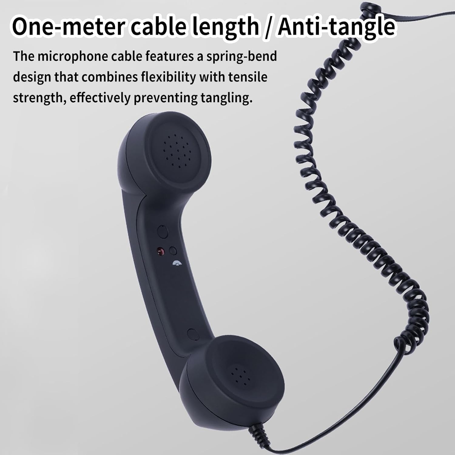 Sunggle Tail Retro Phone Handset for Cell Phone with 3.5Mm Jack, USB-C & Lightning Adapters Wired Vintage Telephone Receiver with Microphone Speaker Answer Button for Smartphones, Tablets & Computers