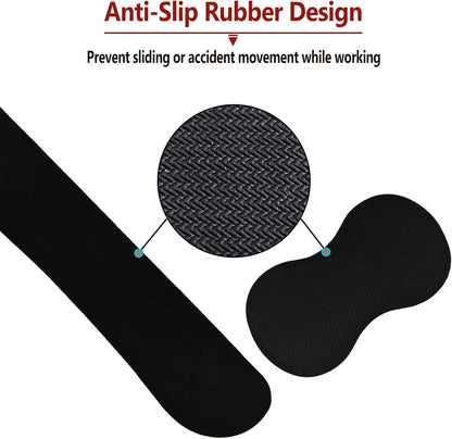 Keyboard Wrist Rest and Mouse Pad with Wrist Support Set Ergonomic Coaster, Memory Foam Mousepad Non-Slip Rubber Base Durable Comfortable for Easy Typing Pain Relief, Red Painting