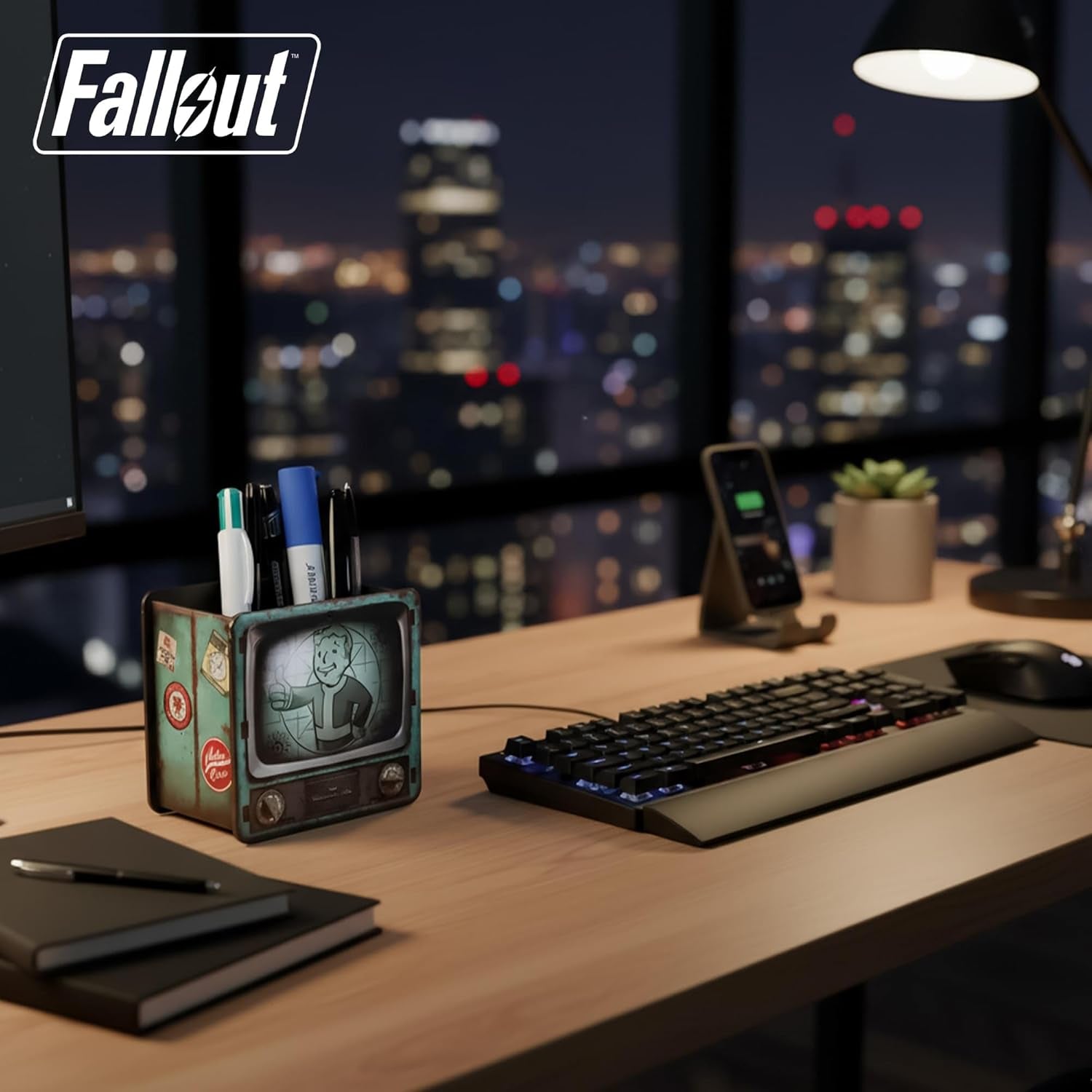Fallout Vault-Tec MDF Desk Organizer | 4 X 4.5 X 2.5 Inches